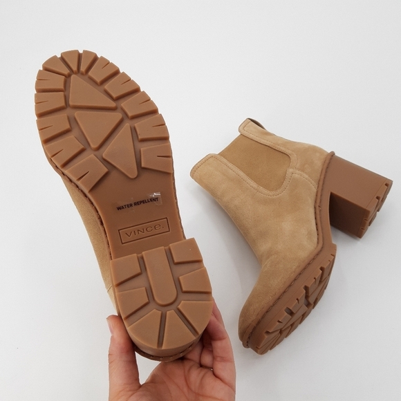 Vince | Henderson Weatherproof Chelsea Boot in Khaki Suede - Picture 8 of 9